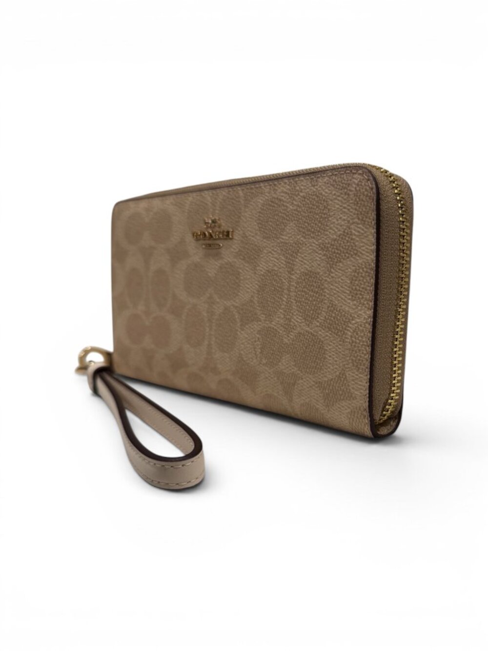 NWT Coach Long Zip Around Wallet CW778 Signature Canvas,Sand/Chalk - Picture 4 of 11